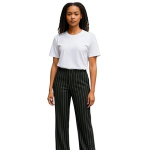 Striped Pull on Flares No Boundaries Women XXXL (21) Wide Band High Rise Black